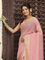 Shree Shyam Fashion Pink Cotton Saree - Distacart
