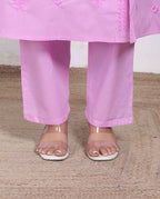 Miravan Womens Pink Lucknowi Angrakha Style Kurta With Palazzo - Distacart