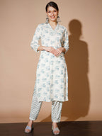 Myshka Women Multi Floral Kurta & Trousers - Distacart