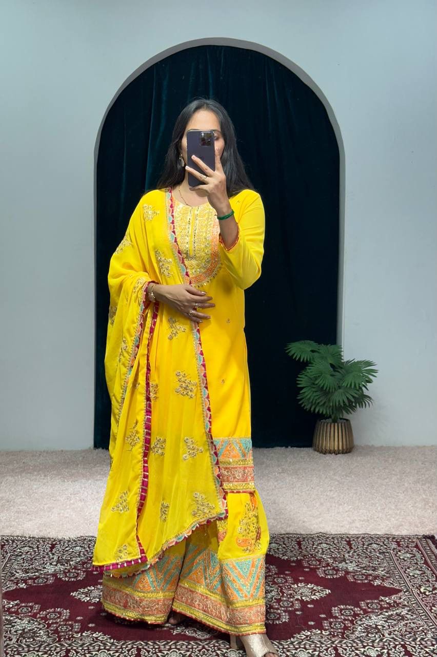 Lehenga Mart Designer Embroideried and Mirror Work Suit - Distacart