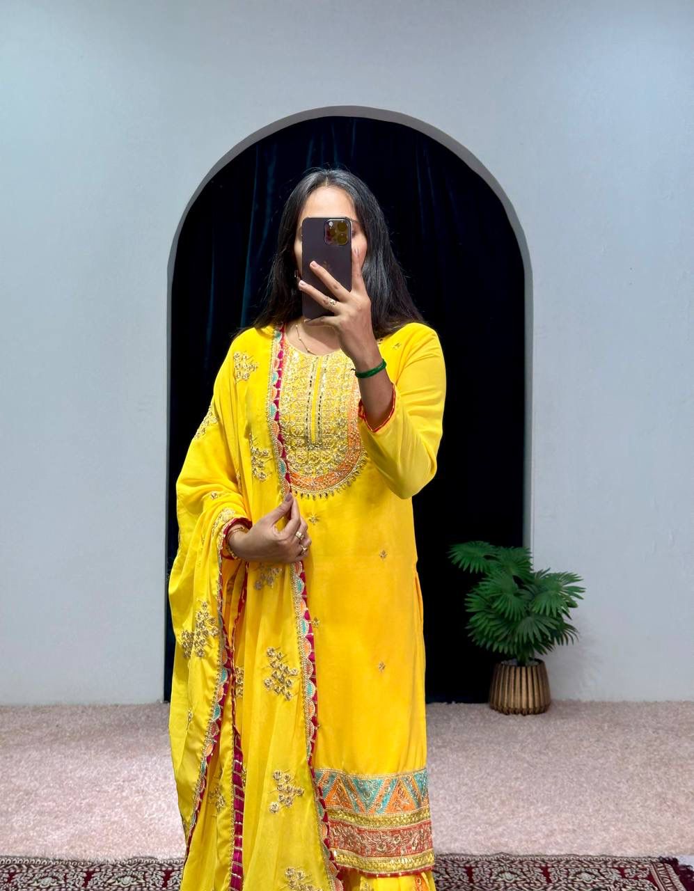 Lehenga Mart Designer Embroideried and Mirror Work Suit - Distacart