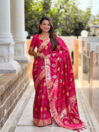 Vedant Vastram Soft Dola Silk Fancy Jacquard Bollywood Saree - Pink