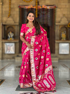 Vedant Vastram Soft Dola Silk Fancy Jacquard Bollywood Saree - Pink