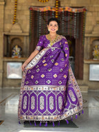 Vedant Vastram Soft Dola Silk Fancy Jacquard Bollywood Saree - Violet