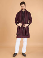 Vastranavya Maroon Exclusive Festival Wear Viscose Silk Thread with Sequence Embroidered Work Kurta with Dupatta