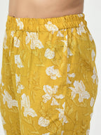 Myshka Women's Yellow Printed Kurta With Trouser