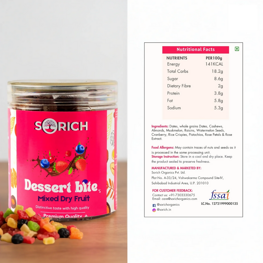 Sorich Organics Mixed Dry Fruits Bites - Distacart