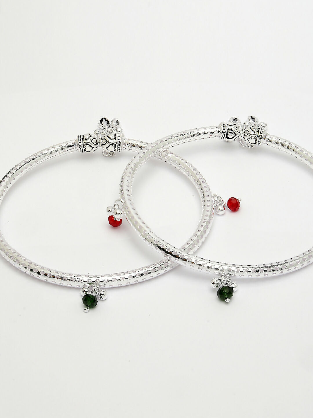 NVR Women's Set of 2 Silver-Plated Kada Anklets - Distacart