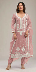 Anaita Peach Embroidered Silk Stitched Salwar Suit - Distacart