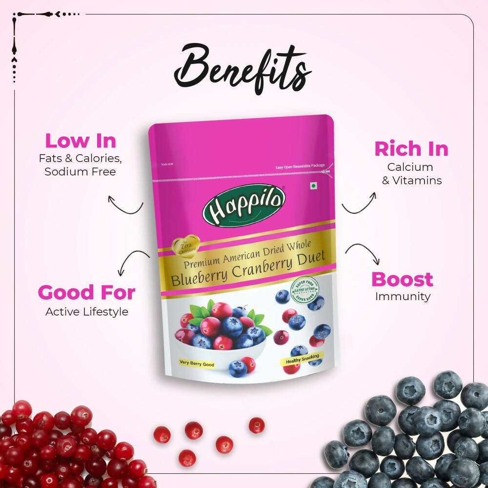 Happilo Premium Dried Blueberry Cranberry Duet