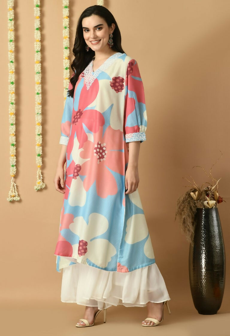 Joban Fashion Print Maslin Kurta Set