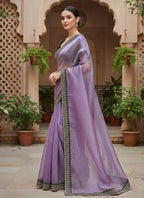 Joban Fashion Wine Soft twill Net Party Wear Sarees - Distacart