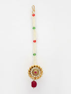 NVR Women's Gold-Polished CZ Stone-Studded Borla Maang Tikka - Distacart