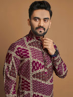 Anaita Purple Printed Cotton Straight Kurta