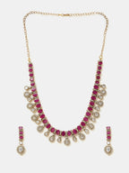 Ruby Raang Pink Kundan Necklace Set