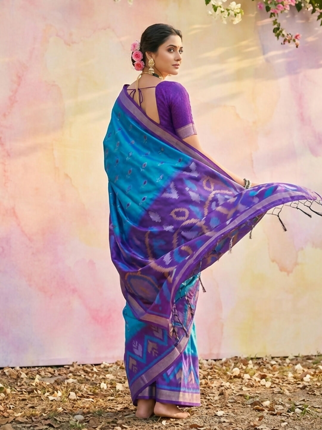 Shree Shyam Fashion Blue Soft Silk Saree - Distacart