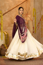 AI Fashion Off White Crepe Designer Navratri Wear Lehenga Choli Collection