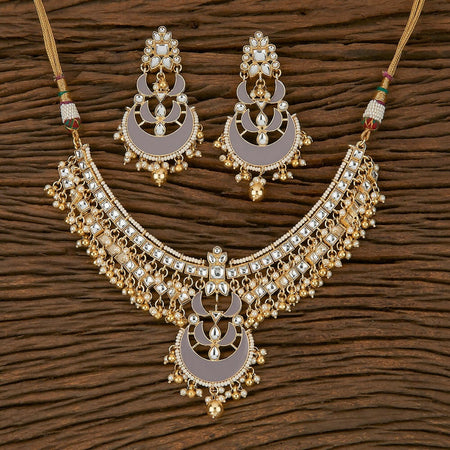Joban Fashion Women Golden White Grey Necklace Set