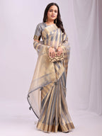 Shree Shyam Fashion Organza Grey Saree - Distacart