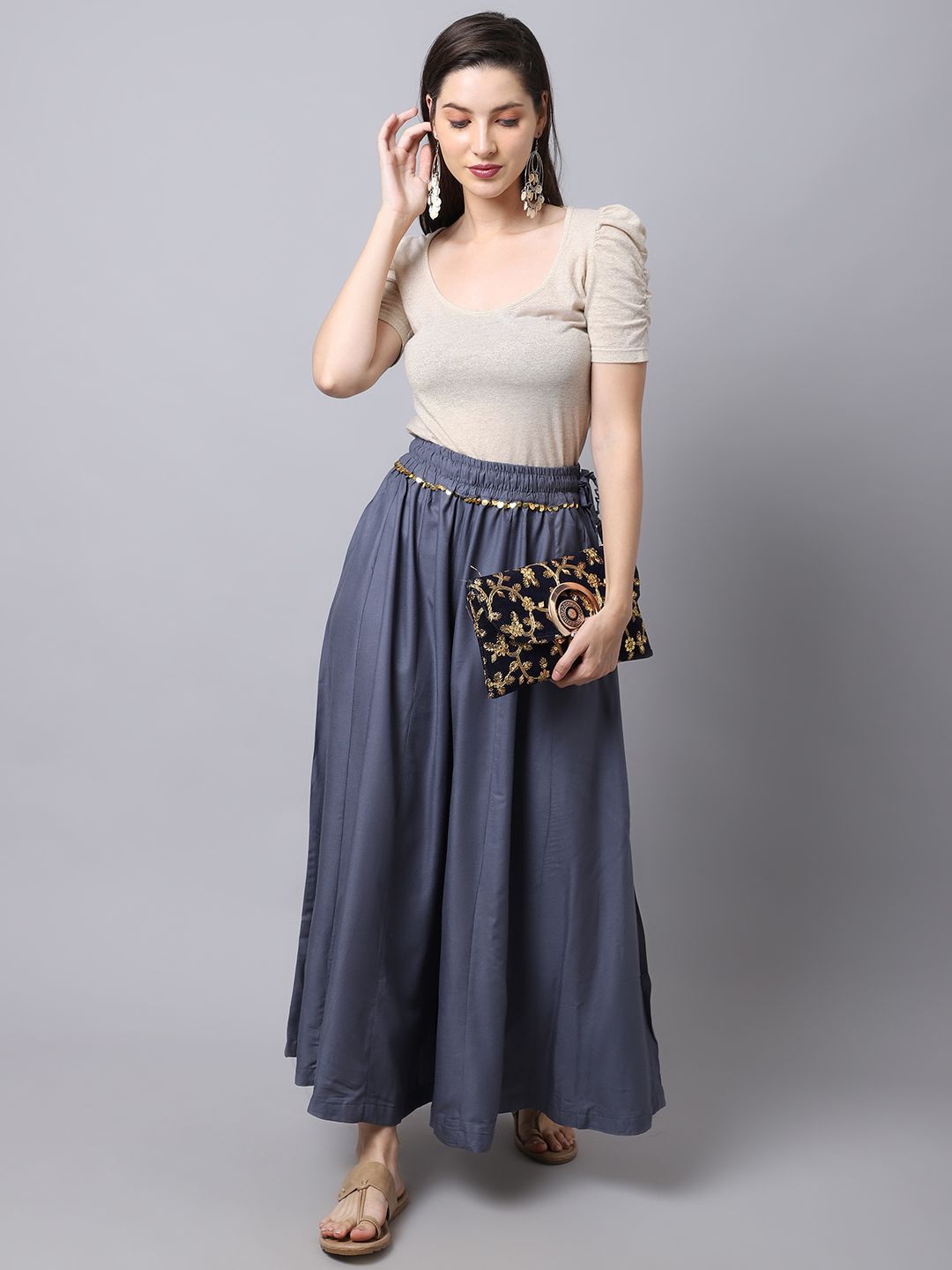 TAG 7 Women Flared Ethnic Palazzos