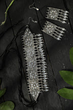 Mominos Fashion Johar Kamal Women Silver-Plated Brass Finish Mirror Work Choker - Distacart