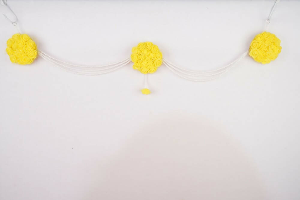Kundan HandiKrafts Yellow Rose Bunch Thoranna - Distacart
