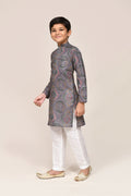 Joban Fashion Linen Cotton red Kurta With Straight Fit Pant