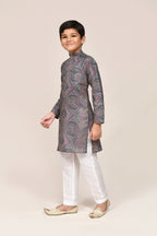 Joban Fashion Linen Cotton red Kurta With Straight Fit Pant