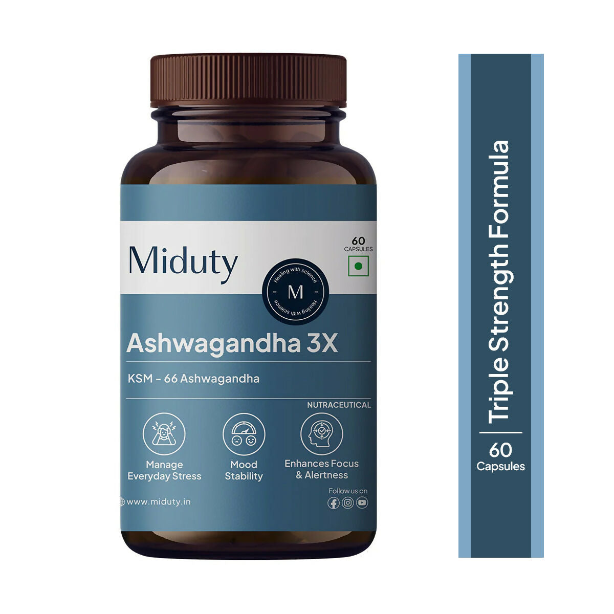Miduty KSM 66 Ashwagandha 3x capsules