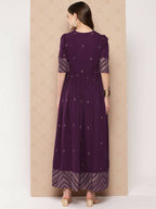 Ahalyaa Women's Traditional wear Ethnic Dress - Burgundy - Distacart
