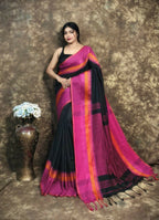 Exclusive Collection Block Print Pure Cotton Handloom Gorgeous Saree - Distacart