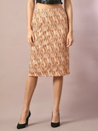 Myshka Women's Multi Printed Knee Length Party Embellished Skirts