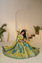 Kesar Fab Yellow Banarasi Silk Embroidered Lehenga