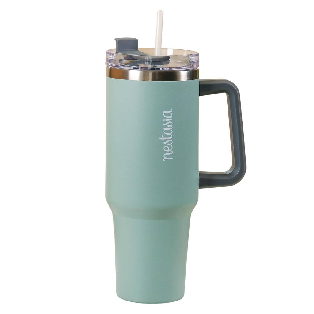 Nestasia Tumbler with Handle Straw & Lid - 1.2L (Green)