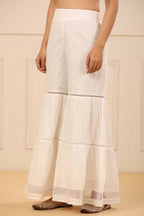 Juniper Women's White Cambric Tiered Sharara - Distacart