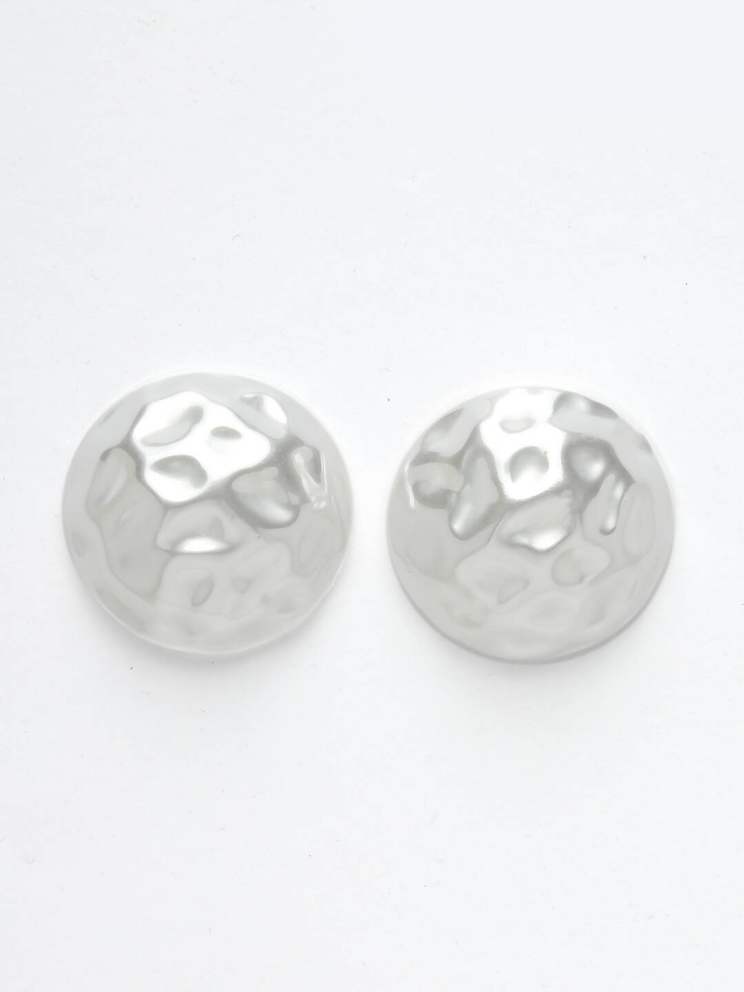NVR Women's White Color Moon Stud Earrings - Distacart