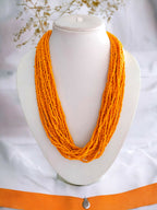 Inhanns Handmade Beaded Multilayer Necklace, 20 Layers - Yellow