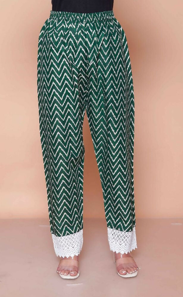 Miravan Womens Green Rayon Zigzag Print Kurta With Palazzo Set - Distacart