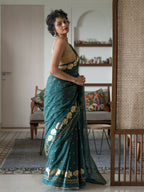 Suta Green Floral Cotton Blend Saree - Distacart