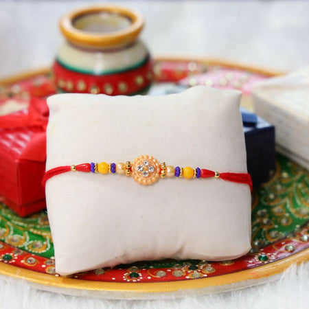 Indianvibez Colourful Beads With Stone Fancy Rakhi