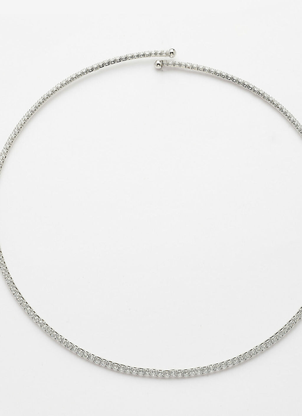 NVR Women's Silver-Toned CZ-Studded Choker Necklace