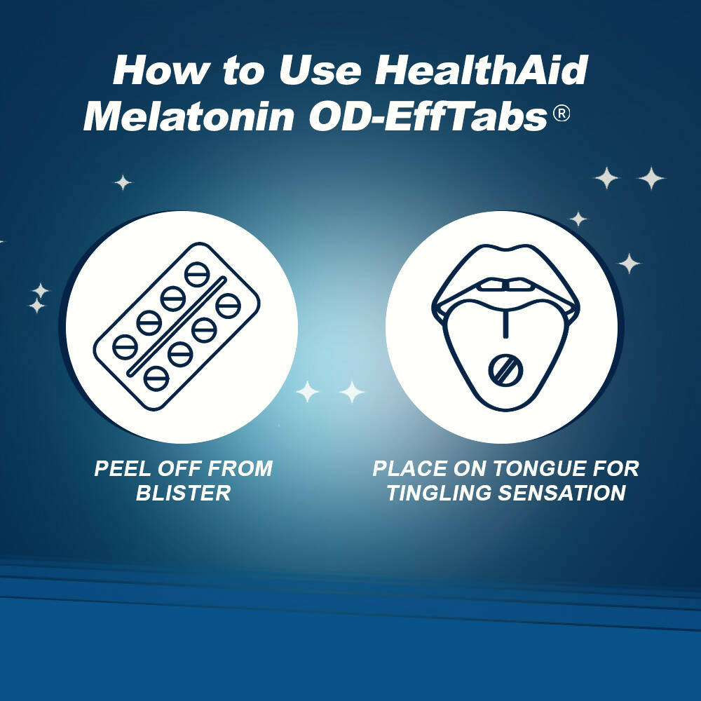 HealthAid Melatonin 5 mg + Chamomile Extract 35 mg OD Effervescent Tablets - Distacart