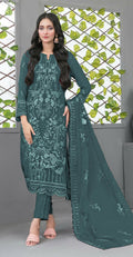 Anaita Blue Faux Georgette Semi Stitched Suit with Embroidery Sequence Work - Distacart