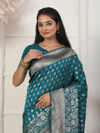 Shree Shyam Fashion Lichi Silk Rama Saree - Distacart