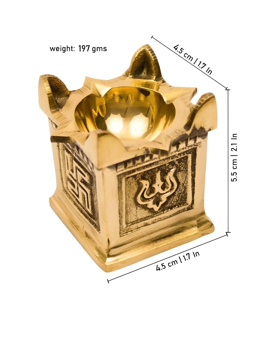 Spillbox Gold-Toned Brass Tulasi Deep Pooja Essential