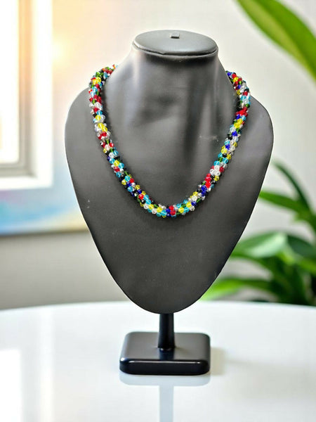 Inhanns Noor-E-Jalwa – Handmade Crystal Bead Necklace -Adjustable - Multi Colour Only Necklace
