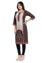 Snehal Creations Black Beauty Designer Digital Print Cotton Slub Fabric Long Kurti Tunic - Distacart
