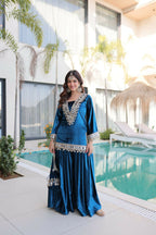Joban Fashion Rama Kurta Set Velvet Embroidery Sequence Work - Distacart
