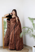 Vamika Weaving Banarasi Jacquard black Kanjivaram Saree - Distacart