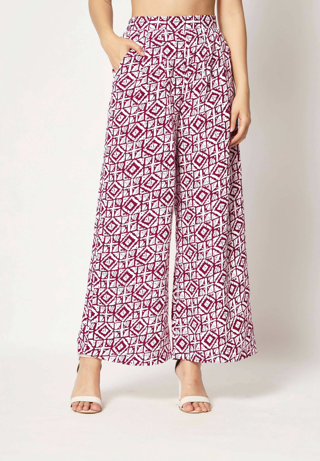 Pink Crepe Digital Printed Top With Matching Trouser - Shivani